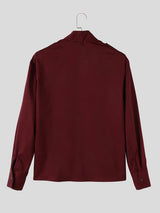 Men's Avant-Garde Party Epaulet Detail Diagonal Metal Button Slim Long Sleeve Shirt SKUL81152