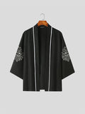 Mens Chinese Style Embroidered Contrast Kimono SKUK11783