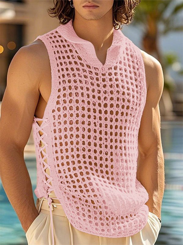 Mens Sheer Mesh Hollow Casual Tank SKUL17893