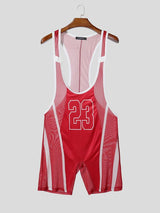 Men's Number Print Sheer Bodysuit SKUL53026