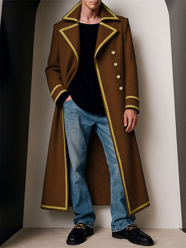 Men's Colorblock Piped Long Sleeve Coat SKUL27339