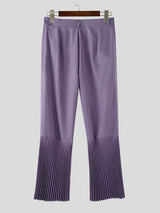 Men's Solid Color Pleated Flared Pant SKUL24742