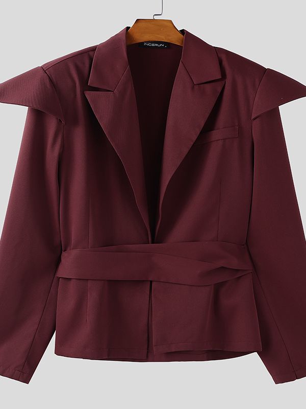 Men's Deconstructed Striped Waist Long Sleeve Blazer SKUL35111