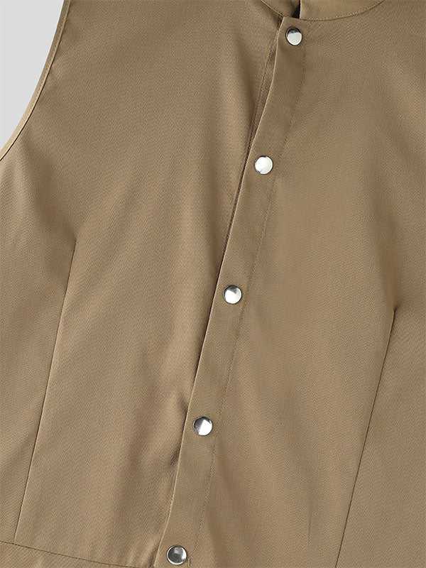 Mens Ruffled Patchwork Sleeveless Blazer SKUL22519