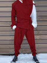 Men's Solid Color Tie Casual Two Pieces Outfit SKUL25825