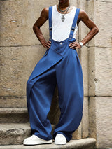 Men's Solid Color Deconstructed Metal Decor Jumpsuit SKUL51832