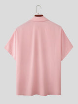 Men's Deconstructed Asymmetric Collar Short Sleeve Shirt SKUL53029