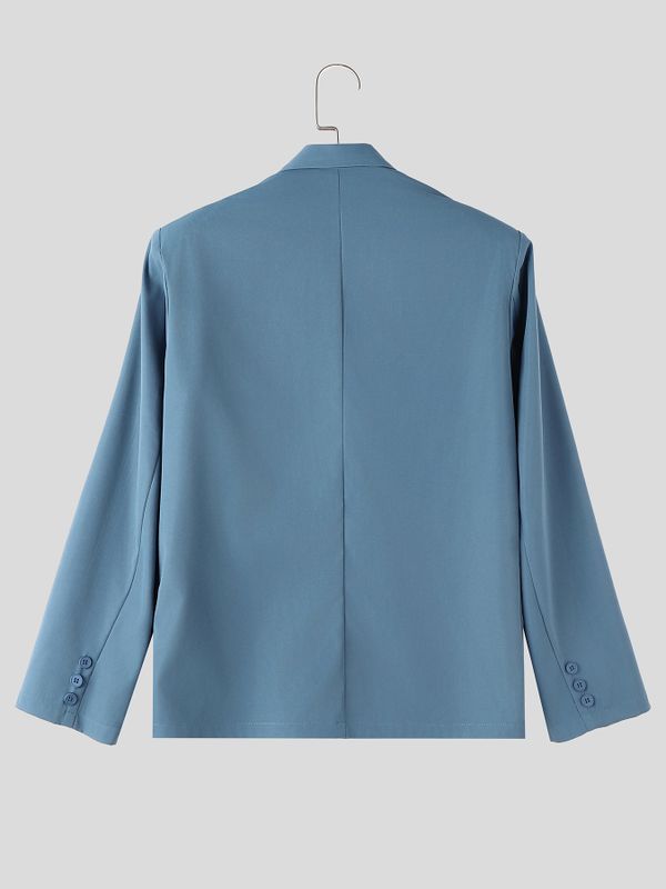 Men's Yuppie Smart-Casual Relaxed Tailored Single-Breasted Long Sleeve Blazer SKUL78170