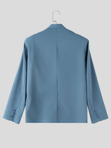 Men's Yuppie Smart-Casual Relaxed Tailored Single-Breasted Long Sleeve Blazer SKUL78170