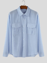 Men's Casual Loose Lapel Long Sleeve Shirt SKUL31691