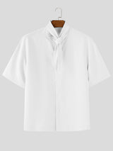 Mens Solid Color Textured Short Sleeve Shirt SKUL17028