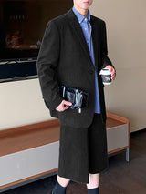 Men's Solid Color Casual Two Pieces Outfit SKUL27319