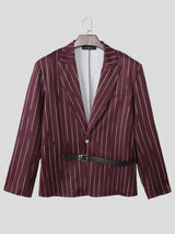 Men's Striped Colorblock Long Sleeve Blazer SKUL27317