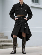 Men's Deconstructed Casual Cropped Two Pieces Outfit SKUL35341