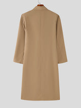 Mens Solid Color Modern Minimalist Trench Jacket SKUK77368