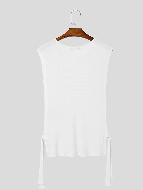 Men's Sheer Mesh Textured Casual Tank SKUL06336