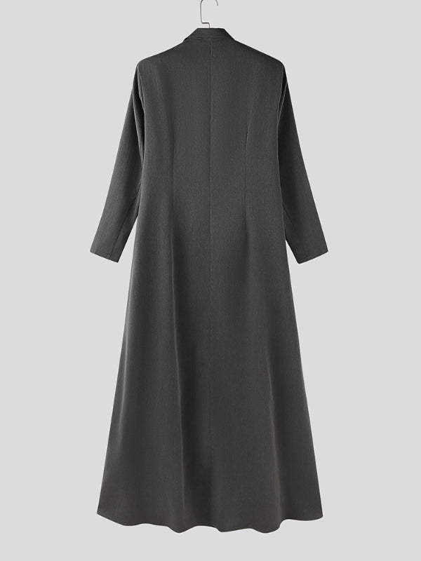 Men's Solid Color Long Hem Casual Long Sleeve Blazer SKUL31841