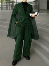 Men's Chiffon Sheer Flap Patchwork Two Pieces Outfit SKUL36616