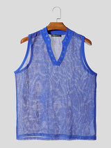 Mens Sheer Mesh Hollow-Out Casual Tank SKUL10588