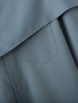 Mens Plain Tie-Neck Short-Sleeve Shirt SKUL27358