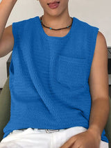 Men's Solid Color Casual Pocket Tank SKUL51254