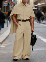 Men's Cape Patchwork Casual Two Pieces Outfit SKUL42643