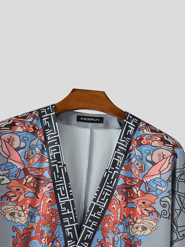 Mens Floral Print Short Sleeve Shirt SKUL13911