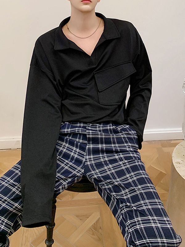 Men's Large Pocket Versatile Long Sleeve Shirt SKUL35263