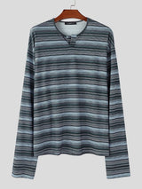 Men's Casual Striped Long Sleeve T-Shirt SKUL36396