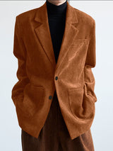 Men's Minimalist Textured Long Sleeve Blazer SKUL30487