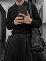 Men's Solid Color Knitted Long Sleeve Sweater SKUL39024