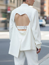 Men's Back Cutout Long Sleeve Blazer SKUL42558