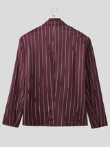 Men's Striped Colorblock Long Sleeve Blazer SKUL27317