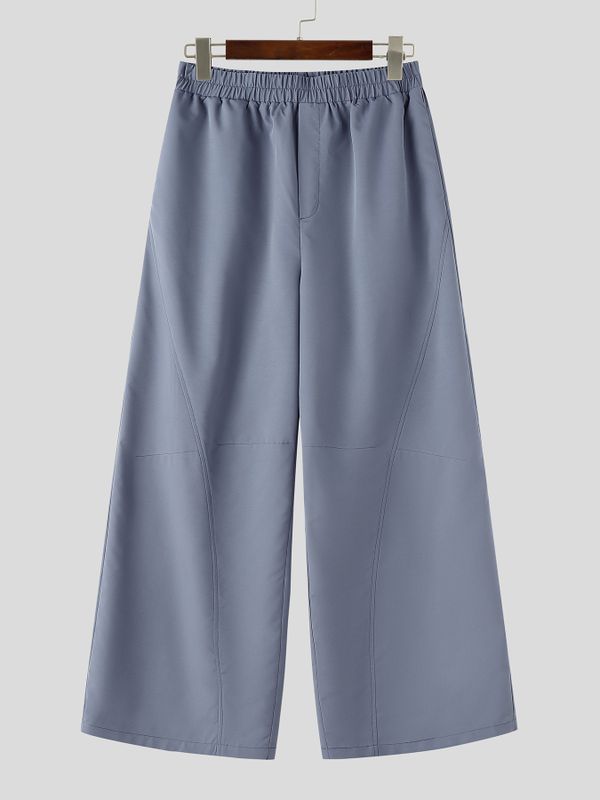 Men's Streetwear Harajuku Baggy Curved Stitch Elastic Waist Pant SKUL69624