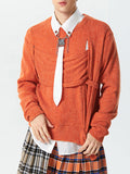 Mens Irregular Design Knit Pullover Sweater SKUK41238