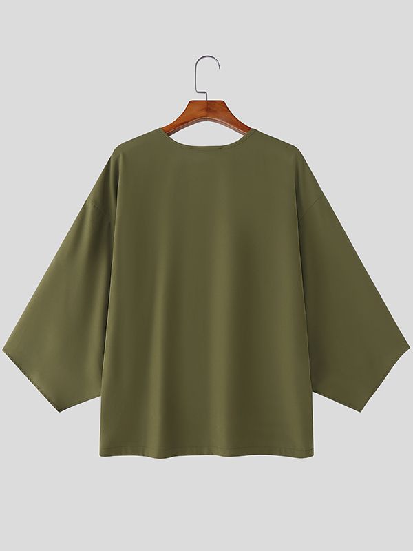 Men's Minimalist Loose Crew Neck Long Sleeve T Shirt SKUL41457