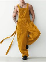 Men's Ribbon Design Corduroy Casual Jumpsuit SKUL56152