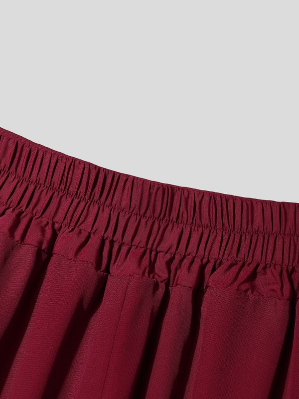 Men's Bohemian Avant-Garde Beach Vacation Chiffon Skirt Overlay Wide-Leg Pant SKUL84058