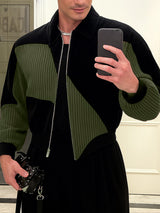 Men's Colorblock Corduroy Long Sleeve Jacket SKUL30494