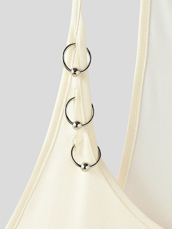 Men's Metal Ring Patchwork Cowl Neck Tank SKUL17912