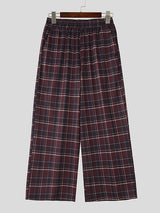 Men's Plaid Wide Leg Casual Pant SKUL28236