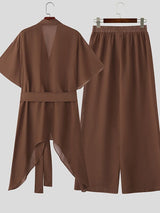 Men's Sheer Mesh Loose Two Pieces Outfit SKUL40210