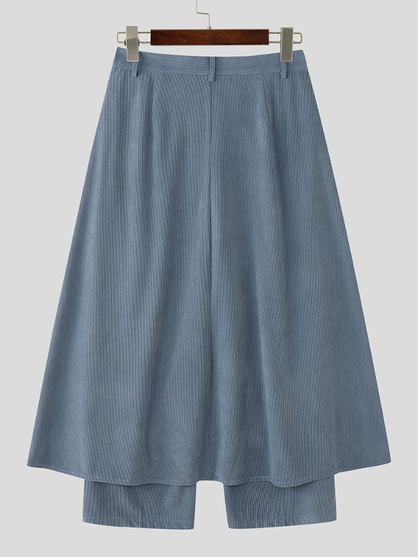 Men's Textured Corduroy Layered Design Pant SKUL29771