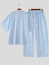 Men's Stripe Casual Two Pieces Outfit SKUL48710