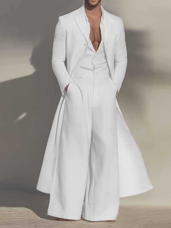 Men's Solid Casual Loose Two Pieces Outfit SKUL27441