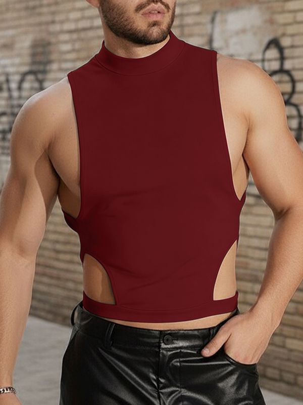 Men's Side Cutout Crew Neck Tank SKUL46518