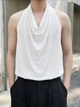 Men's Solid Color Draped Neck Tank SKUL55201