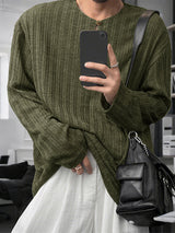 Men's Textured Knit Long Sleeve T-Shirt SKUL29652