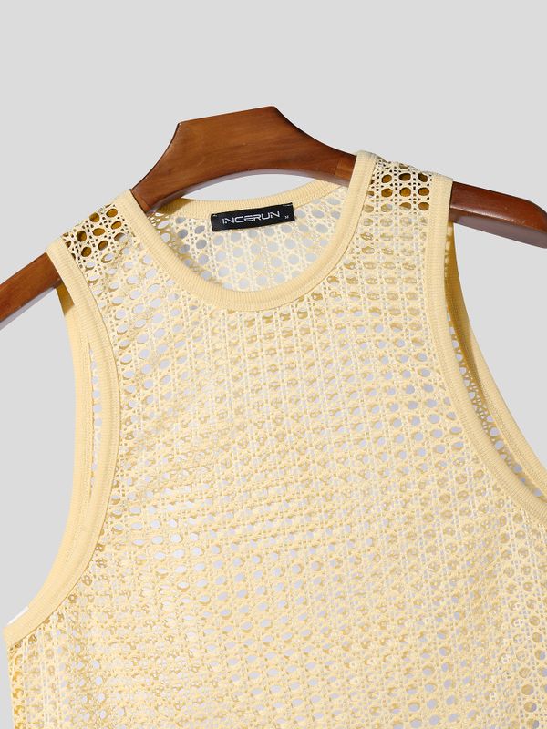 Men's Hollow Out Crochet Mesh Two Pieces Outfit SKUL60175