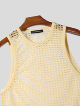 Men's Hollow Out Crochet Mesh Two Pieces Outfit SKUL60175